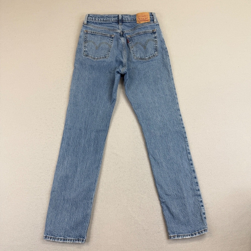 Levi's 501 Original Jeans Women 28 Blue Medium Wash Straight Leg Button Fly - Picture 2 of 10